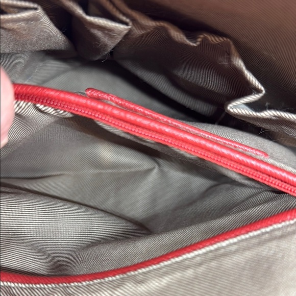 London Fog Red Satchel Bag with Silver Hardware - Picture 8 of 10